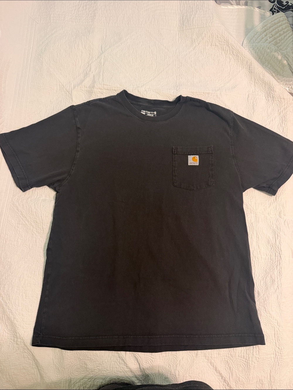 Carhartt Black Short-Sleeve Pocket Tee with Logo Patch